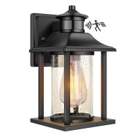 Motion Sensor Outdoor Wall Lantern With Dusk To Dawn Photocell And Waterproof Anti-Rust Design For Entryway Doorway Garage Balcony