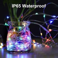 Led Fairy Lights Battery Operated Outdoor 2 Pack 33Ft Led String Lights With Remote Multi Color Fairy Lights Twinkle Firefly Li