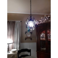 Riomasee Mini Chandelier Black Crystal Chandelier 1 Light Elegant Chandelier Crystal Iron Ceiling Light Fixture For Bedroomfarm