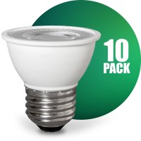 Qplus Par16 Led Light Bulbs, Dimmable Short Neck Spot Lights, 7W (=50W), 500 Lumens, E26 Base, Energy Star And Ul (10 Pack, 5000K Day Light)