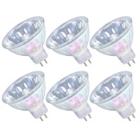 Mr16 Halogen Bulbs 50W 12V Gu5.3 Spotlight 2 Pin Base 36?Beam Angle Warm White Dimmable Bin-Pin Base Track Light Bulbs Mr16 Bulbs With Clear Glass Cover 6 Pack