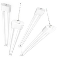 Ensenior 4 Pack Linkable Led Shop Light 4Ft For Garage, 4400 High Lumens, 36W Equivalent 280W, 5000K Daylight, 48 Inch Utility Surface Or Hanging Mount Fixtures, White, Etl Certified