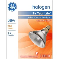 Ge Halogen Light Bulb, Energy Efficient Par38 Flood Light Bulb, 38-Watt, 520 Lumen, Medium Base, Indoor And Outdoor Flood Light Bulb (4 Bulbs)