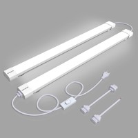 Utility Led Shop Light Fixture With Plug 4Ft 5000K 36W 3600Lm Linkable Waterproof Led Closet Light Under Cabinet Light Ceiling Led Tube Light For Garage Kitchen Bathroom Workbench And Office(2 Pack)