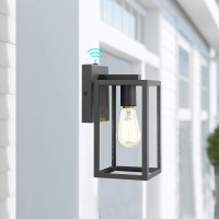 Bestshared Outdoor Wall Light With Dusk To Dawn Sensor, 1-Light Outdoor Wall Lantern, Wall Sconces In Black Finish With Clear Glass Shade