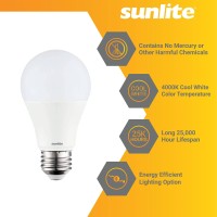 Sunlite 41556-Su Led A19 Standard Light Bulb, 11 Watts (75W Equivalent), 1100 Lumens, Medium Base (E26), Dimmable, Ul Listed, Energy Star, 2700K Warm White, 6 Count