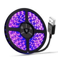 Uv Light Strip Usb Uv Black Light Strip Dc5V 390Nm-400Nm 6.56Ft/2M Smd 3528 120Leds Ip65 Waterproof Super Bright Led Strip Lights, For Fluorescent Dance Party Body Paint Stage Lighting (Usb)