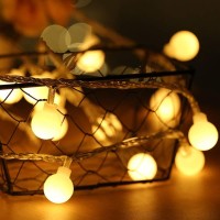 Merdeco Globe String Lights Plug In String Lights 10Ft3M 20 Led Bulb Warm White Fairy Lights For Birthdaychristmasweddingparty