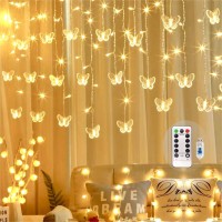 Butterfly Curtain Fairy Lights Usb Plug In8 Modes 120 Led 197Ft Firefly Twinkle Timer String Lights With Remote Waterproof Co