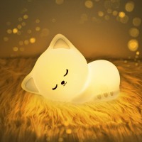 Yotozu Cat Lamp Kitty Night Light Usb Rechargeable Cute Cat Night Light 16 Colors Breathing Modes Kid Night Light For Girls C