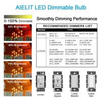 Aielit T45/T14 6W E26 Led Tube Bulb 60 Watt Equivalent, Dimmable(0-100%), Soft White 3000K, Antique Edison Filament Light Bulbs For Chandelier Bathroom Vanity Ceiling Fan Pendant Lights, 4-Pack