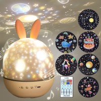 Night Light For Kidsrotating Starry Night Light Projector With Remote Control6 Filmsusb Rechargeablesoothe Musicsbedside La