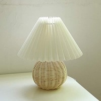 Korean Pleated Table Lamp Ins Diy Ceramic Table Lamps For Living Room Home Deco Cute Lamp With Tricolor Led Bulb Beside Lamp