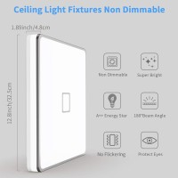 Airand Led Ceiling Light Fixtures Flush Mount 128Inch 24W Bright White Square Led Ceiling Lamp 5000K 2050Lm Daylight Waterproo