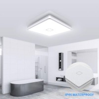 Airand Led Ceiling Light Fixtures Flush Mount 128Inch 24W Bright White Square Led Ceiling Lamp 5000K 2050Lm Daylight Waterproo