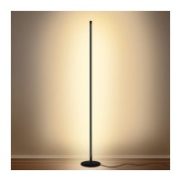 Modern Led Standing Corner Lamp Black Decor Contemporary Metal Floor Lamp For Living Room Bedrooms With Remote Touch Control