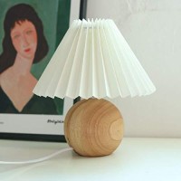 Korean Pleated Table Lamp Ins Diy Ceramic Table Lamps For Living Room Home Deco Cute Lamp With Tricolor Led Bulb Beside Lamp Wo