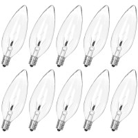 Haraqi 10 Pack 25W 120V Candelabra Base B10 Ctc Clear Decorative Light Bulbs,Transparent Candle Light Bulbs For Chandeliers, Ceiling Fan Lights, Pendants, Fireplace