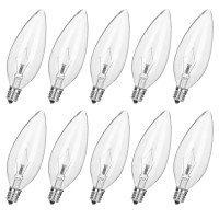 Haraqi 10 Pack 60W 120V Candelabra Base B10 Ctc Clear Decorative Light Bulbs,Transparent Candle Light Bulbs For Chandeliers, Ceiling Fan Lights, Pendants, Fireplace