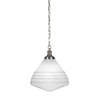 Juno Chain Hung Pendant In Brushed Nickel Finish With 14