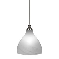 Juno Stem Hung Pendant In Brushed Nickel Finish With 16