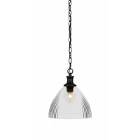 Carina Chain Hung Pendant In Matte Black Finish With 10.75