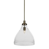 Juno Stem Hung Pendant In New Age Brass Finish With 16