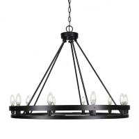 Belmont 10 Light Chandelier Shown In Matte Black Finish