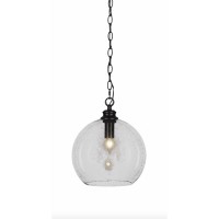 Kimbro Chain Hung Pendant In Matte Black Finish With 11.75