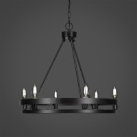 Belmont 6 Light Chandelier Shown In Matte Black Finish