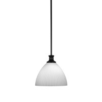 Carina Stem Hung Pendant In Matte Black Finish With 10.75