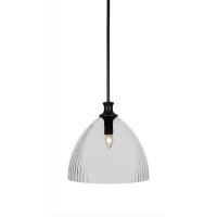 Carina Stem Hung Pendant In Matte Black Finish With 14