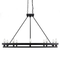 Belmont 10 Light Island Light Shown In Matte Black Finish