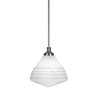 Juno Stem Hung Pendant In Brushed Nickel Finish With 14