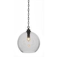 Kimbro Chain Hung Pendant In Matte Black Finish With 13.75