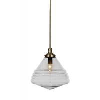 Juno Stem Hung Pendant In New Age Brass Finish With 14