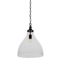 Juno Chain Hung Pendant In Matte Black Finish With 16