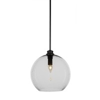 Kimbro Stem Hung Pendant In Matte Black Finish With 13.75