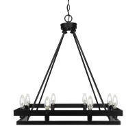 Belmont 8 Light Square Chandelier Shown In Matte Black Finish