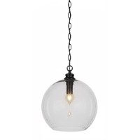 Kimbro Chain Hung Pendant In Matte Black Finish With 13.75