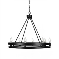 Belmont 8 Light Chandelier Shown In Matte Black Finish