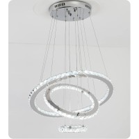 Wowatt Crystal Chandelier 3 Rings 11.8