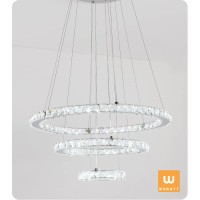 Wowatt Crystal Chandelier 3 Rings 11.8