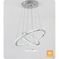 Wowatt Crystal Chandelier 3 Rings 11.8