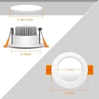 Birray 2 Inch Led Recessed Lighting, 3000K Warm White, 3W(35W Halogen Equivalent) Dimmable Led Downlight, Cri80, Led Ceiling Lights With Led Driver (6 Pack)