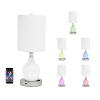 Inpowered Lights Lamp Angel Standard Electric Night Light Or Table Lamp With Emergency Battery Back Up, Usb Charging, Color Changing Base, Nursery, Bedroom