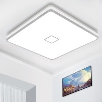 Airand Led Square Ceiling Light 24W 2050Lm 12.8In Flush Mount Light Fixture Ceiling Lights Waterproof No Flicker Ip44 80Ra+ 5000K Cold White Led Light For Bedroom Kitchen Bathroom(Cold White)