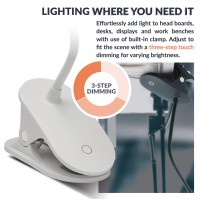 Newhouse Lighting Nhclp-Usbc-Wh Allan White Plastic Flexible And Dimmable Clip Light Clamp-Style Energy-Efficient Led Desk Lamp With Usb-C Charging Port For Office Or Bedroom Use