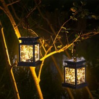 Jhbox Solar Lanterns Outdoor Waterproof Hanging Solar Lantern Lamp 30 Led Solar Tree Lights Outdoor, Solar Camping Lights, Lantern Decorative For Patio Yard Camping Garden Christmas Decor ( 1 Pack )