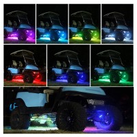 10L0L Golf Cart Underglow Led Light Strip Kit, 14 Modes Underbody Glow Neon Lighting With Wireless Remote Control, Sound Active, Water Resistant Flexible Tubes 126-Leds 86 Inch 2 Pack